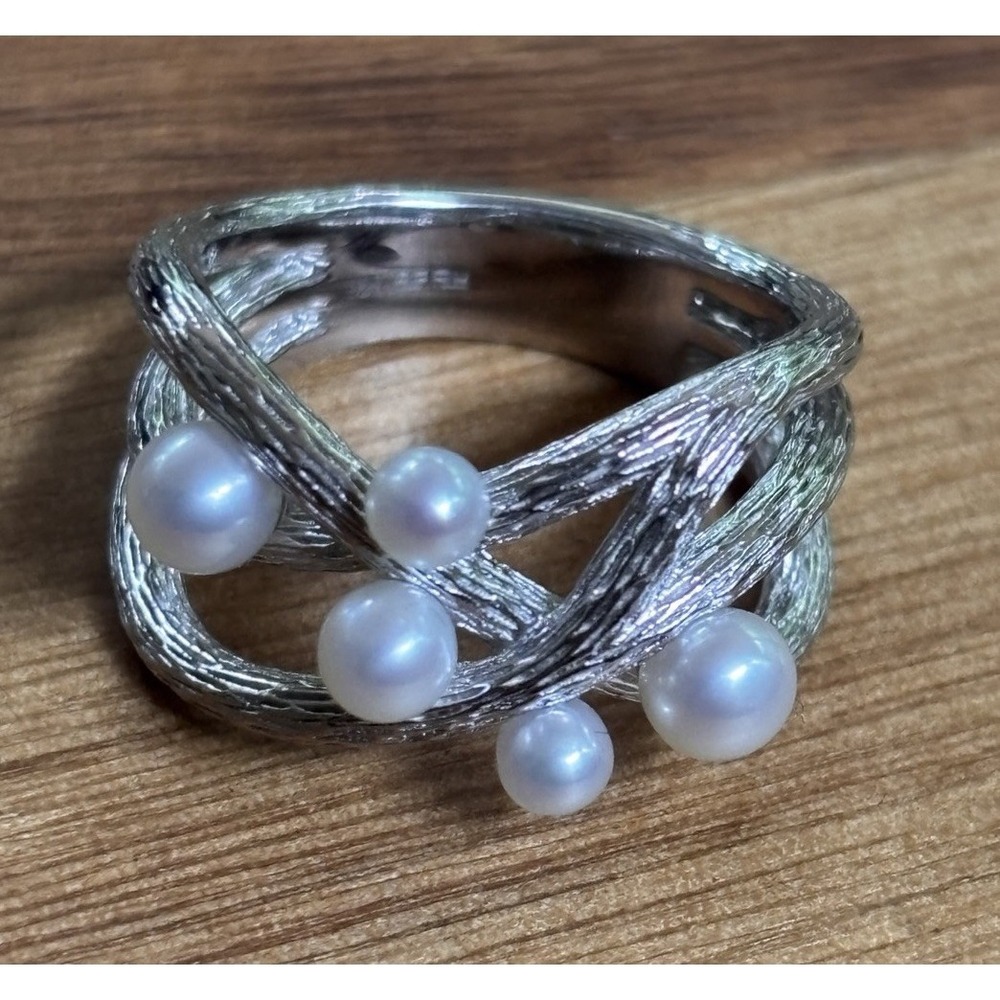 Effy 925 Sterling Silver Pearl Ring Size 7 - Picture 1 of 7